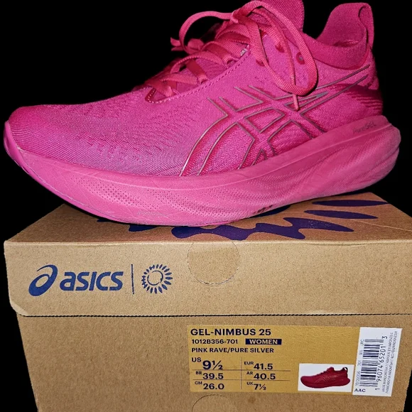 Asics Gel-Nimbus 25 Pink Rave Athletic Shoes - Picture 1 of 2